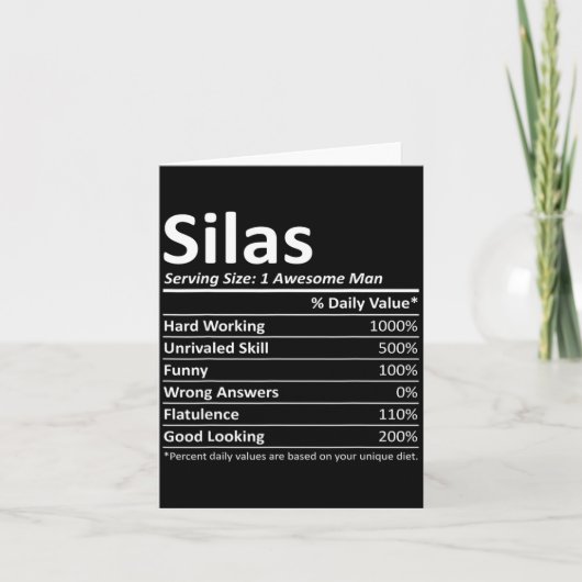 Carte Silas Nutrition Funny Birthday D Name G  (Devant)