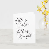 Carte Silence Night All is Calm All is Bright Christmas (Fleur jaune)