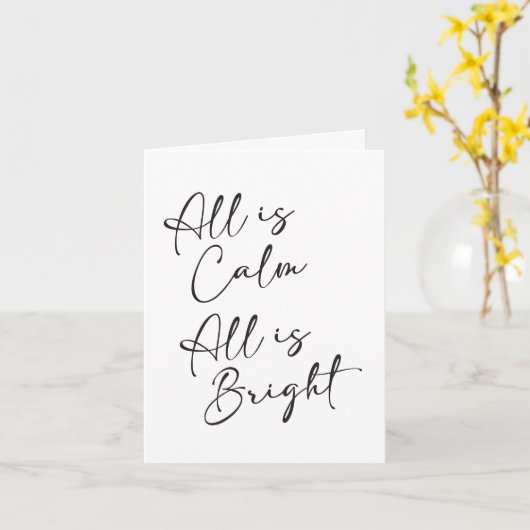 Carte Silence Night All is Calm All is Bright Christmas (Fleur jaune)