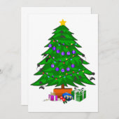 Carte Silencieuse Night Christmas Tree (Devant / Derrière)