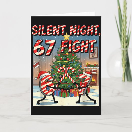 Carte Silent Night 67 Fight Christmas Cartoon Tee (Devant)