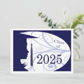 Carte Silhouette 2025 bleu et blanc (Debout devant)