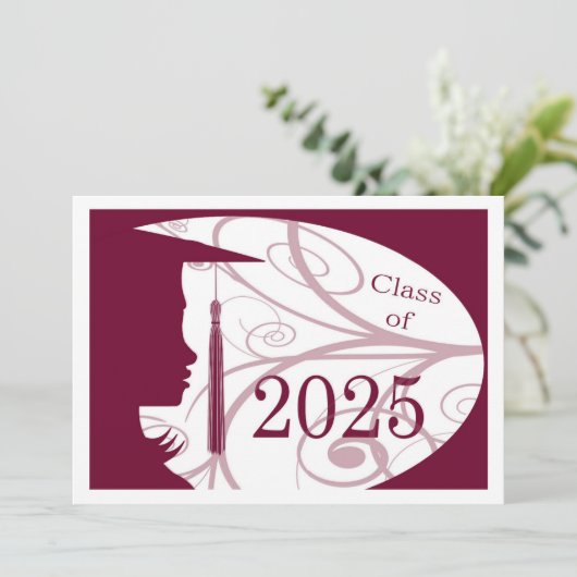 Carte Silhouette 2025 bordeaux et blanc (Debout devant)