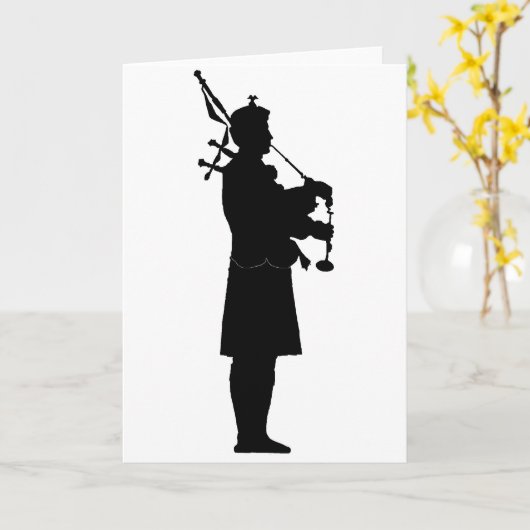 Carte Silhouette Bagpiper (Fleur jaune)