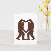 Carte Silhouette Brown du coeur de Sasquatch (Fleur jaune)