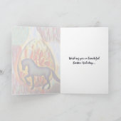 Carte Silhouette Cheval et Oeuf de Pâques Joyeux Pâques (Intérieur)