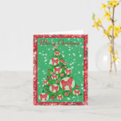 Carte Silhouette Chien Cavapo Baubles Arbre de Noël (Fleur jaune)