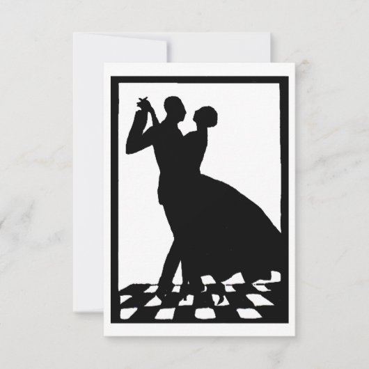 Carte silhouette couple dancing in the dark (Devant)