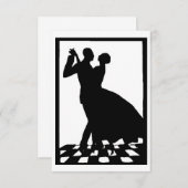Carte silhouette couple dancing in the dark (Devant / Derrière)