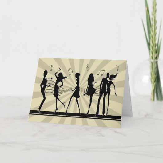 Carte Silhouette dancing Dancing Birthday (Devant)