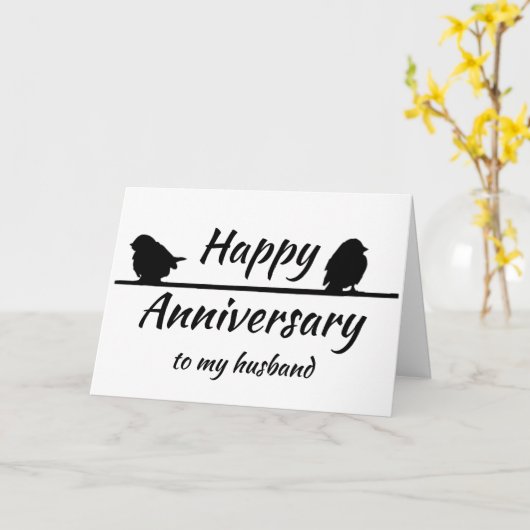 Carte Silhouette d'Anniversary Husband (Fleur jaune)