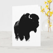 Carte Silhouette de bison de Buffalo Pop Art (Fleur jaune)