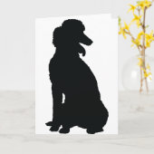 Carte Silhouette de caniche (Fleur jaune)