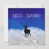 Carte Silhouette de cerfs dans la nuit de Noël (Devant)