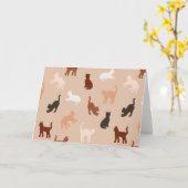 Carte Silhouette de chat (Fleur jaune)