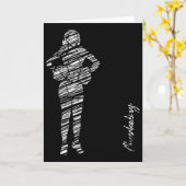 Carte Silhouette de Cheerleading Cheer (Fleur jaune)