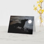 Carte Silhouette de cheval dans la brume (Fleur jaune)
