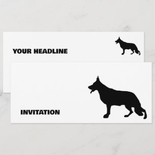 Carte Silhouette de chien berger allemand pur