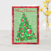 Carte Silhouette de chien Cairn Terrier Joyeux Noël (Fleur jaune)