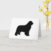 Carte silhouette de chien de Terre-Neuve (Fleur jaune)