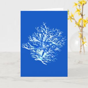 Carte Silhouette de corail bleu sarcelle aquatique à l'a