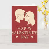 Carte Silhouette de couple Saint-Valentin romantique heu (Fleur jaune)