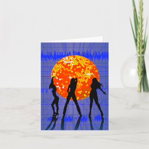 Carte Silhouette de danse en soirée disco