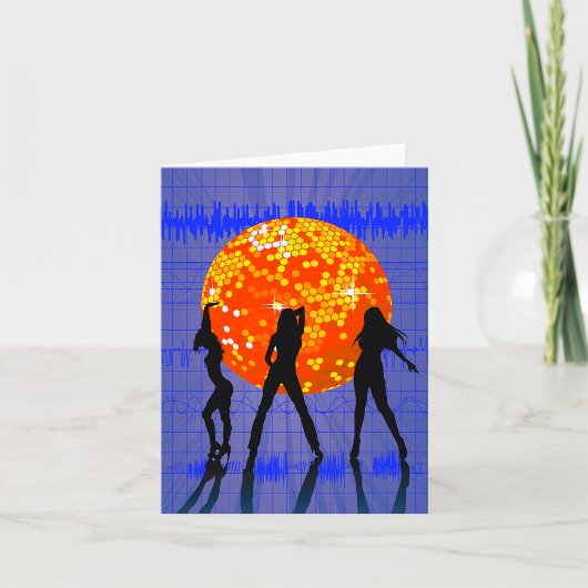 Carte Silhouette de danse en soirée disco
