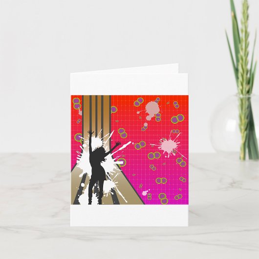 Carte Silhouette de danse rétro avec éclaboussures de pe