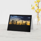 Carte Silhouette de feuilles la nuit (Fleur jaune)