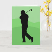 Carte Silhouette de Golfer (Fleur jaune)