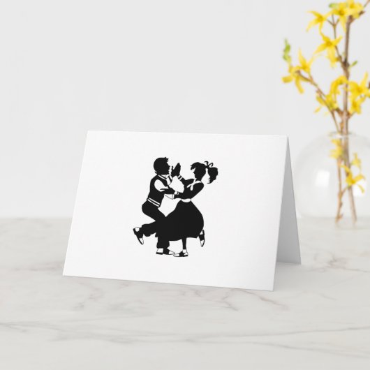 Carte Silhouette de jitterbug (Fleur jaune)