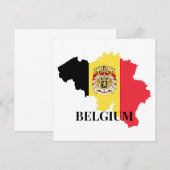 Carte Silhouette de la Belgique, drapeau, (Devant / Derrière)