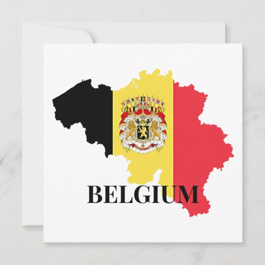 Carte Silhouette de la Belgique, drapeau, (Devant)