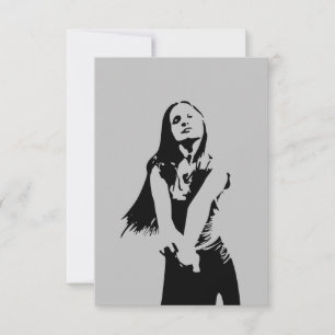 Carte Silhouette de la fille de danse noire à la mode