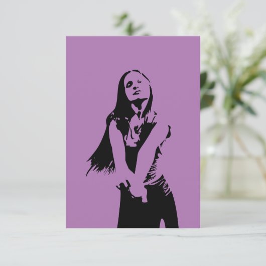 Carte Silhouette de la fille de danse noire à la mode (Debout devant)