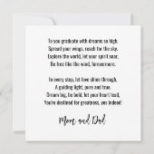 Carte Silhouette de la fille diplômée dans les Coeurs ro (Dos)