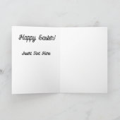 Carte Silhouette de lapin floral (Intérieur)