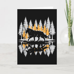 Carte Silhouette de loup Pins Vintage Femme Alpha Seule