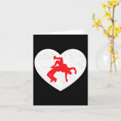 Carte Silhouette de lutte Forme de cœur de la Saint-Vale (Fleur jaune)