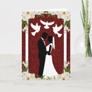 Carte Silhouette de mariage romantique de la mariée et d