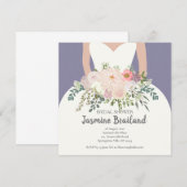 Carte Silhouette de mariée avec douche de mariée bouchée (Devant / Derrière)