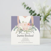 Carte Silhouette de mariée avec douche de mariée bouchée (Debout devant)