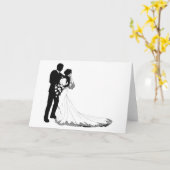 Carte Silhouette de mariée et de mariée (Fleur jaune)