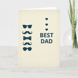 Carte silhouette de meilleur papa vintage