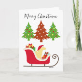 Carte Silhouette de Noël du Labrador jaune (Devant)