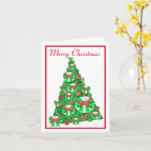 Carte Silhouette de Noël pour chien d'or (Fleur jaune)