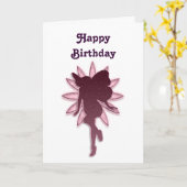 Carte Silhouette de Red Fairy and Pink Flower (Fleur jaune)