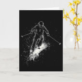 Carte Silhouette de ski _1 (Fleur jaune)
