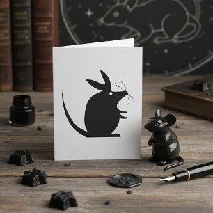 Carte Silhouette de Souris Animal Minimaliste